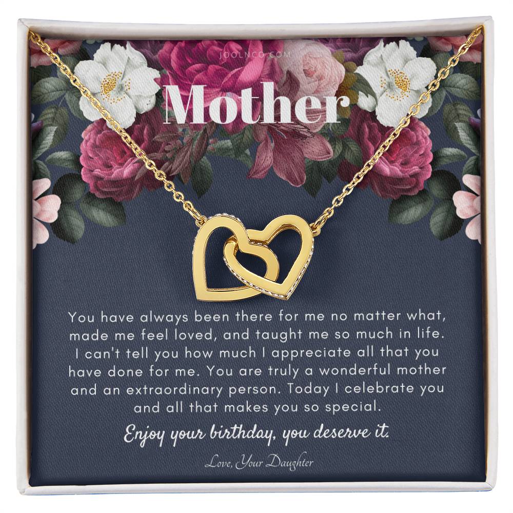 Mother'S Birthday Gift Necklace For Mom'S Birthday Elegant Gift For Mom From Daughter Best Mom Gift Message Card Interlocking Hearts Necklace