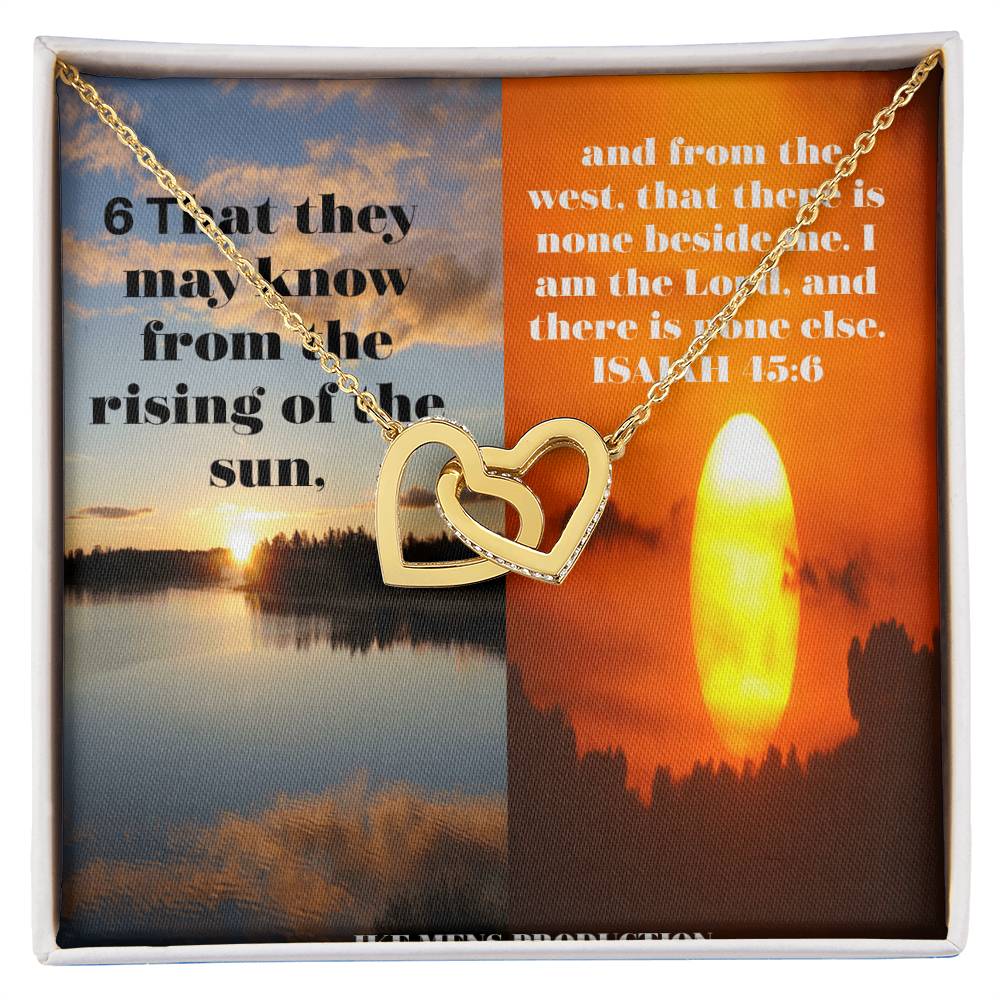 Ike Mens Collage Scripture Jewelry Interlocking Hearts Necklace