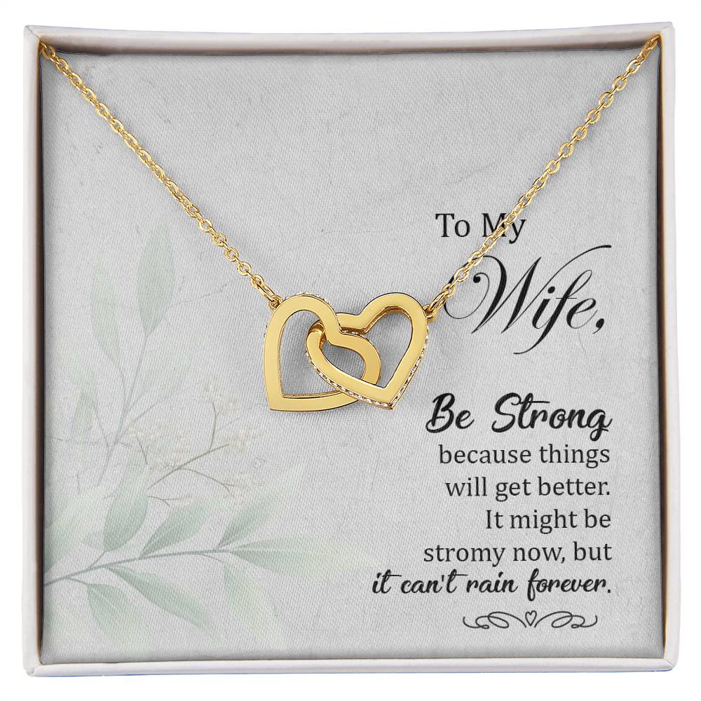 To My Wife Interlocking Hearts Necklace