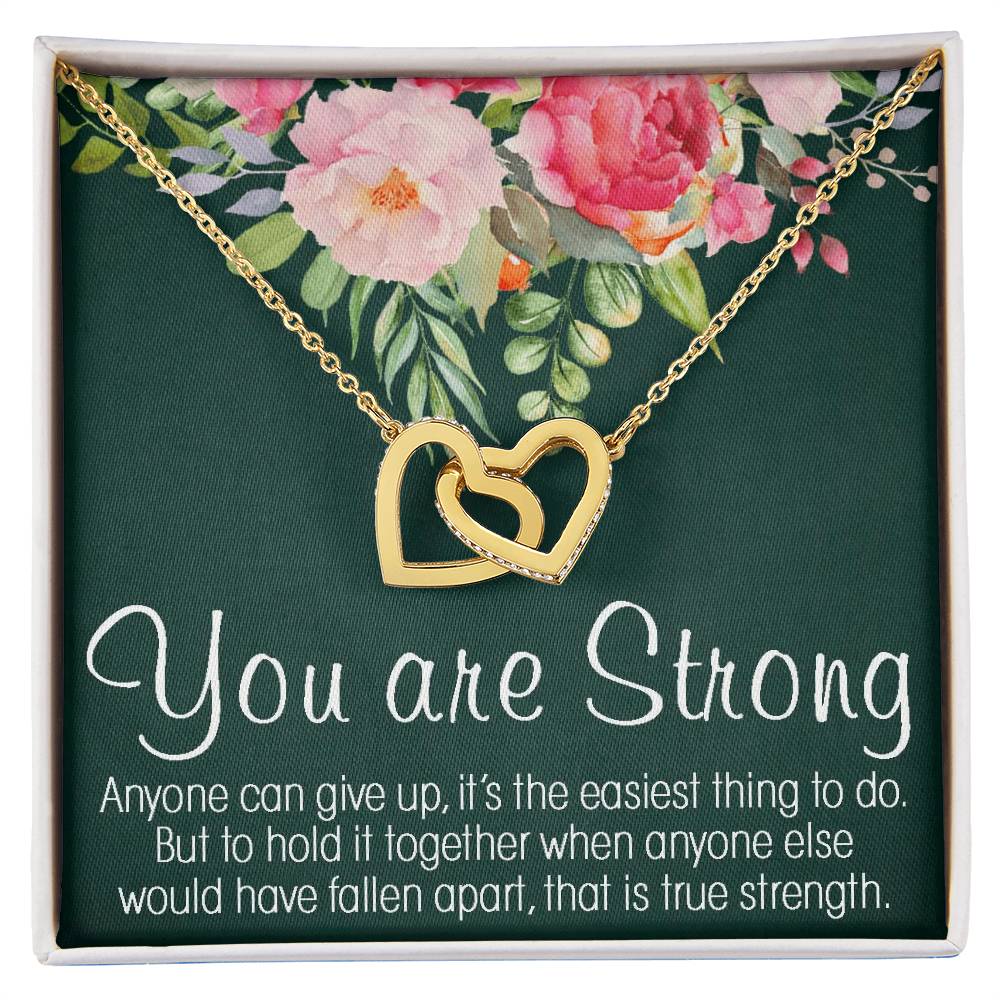 Inspirational Interlocking Hearts Necklace Gift Necklace Motivational Gift Encouragement Gift Empowering Cancer Illness Jewelry