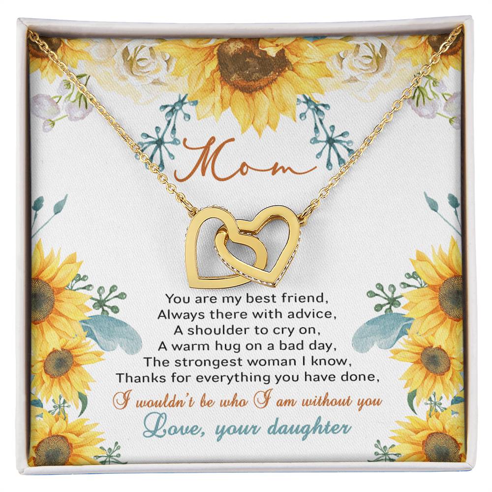 Mom You Are My Best Friend Interlocking Hearts Necklace