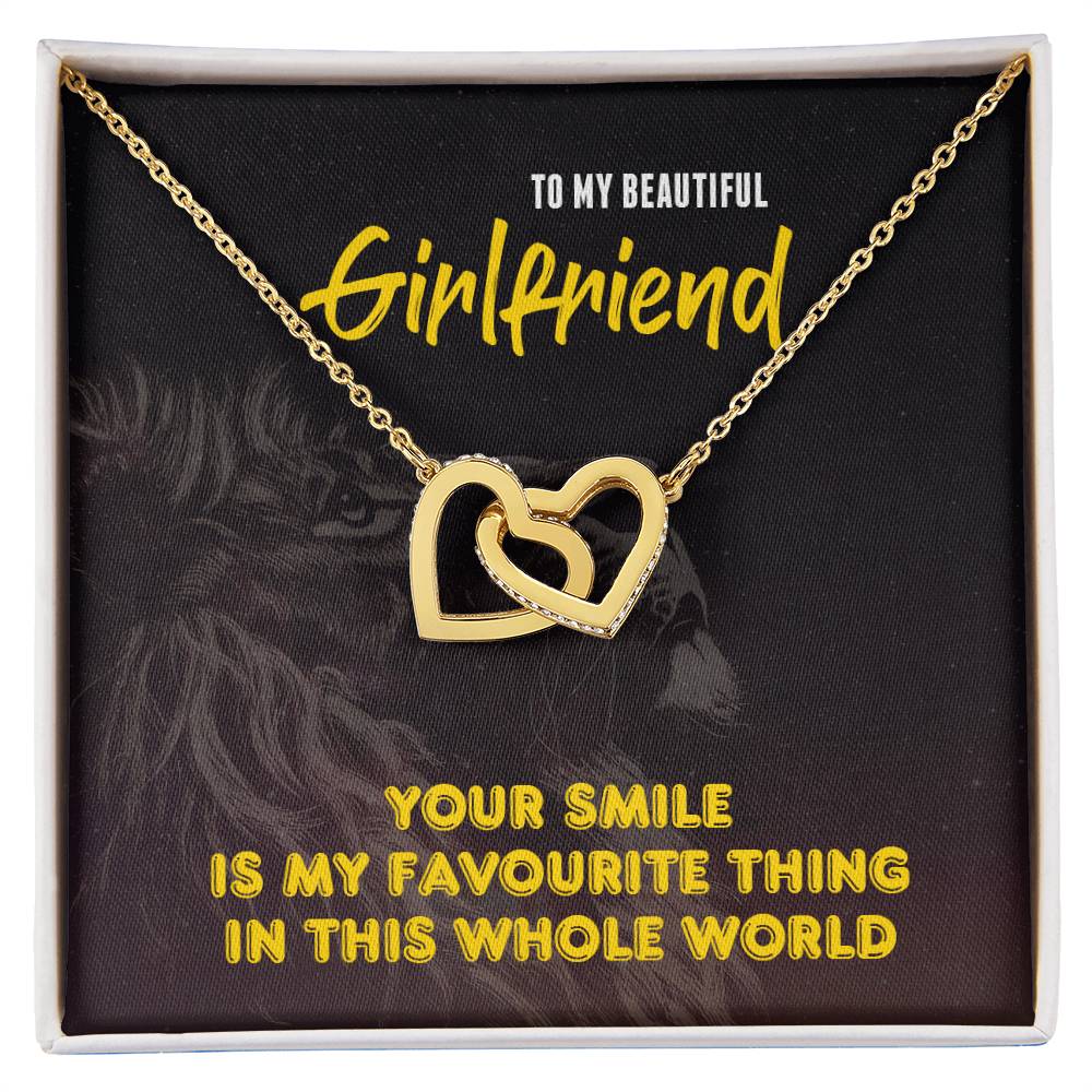 Interlocking Hearts - To My Beautiful Girlfriend - My Favourute Thing Interlocking Hearts Necklace
