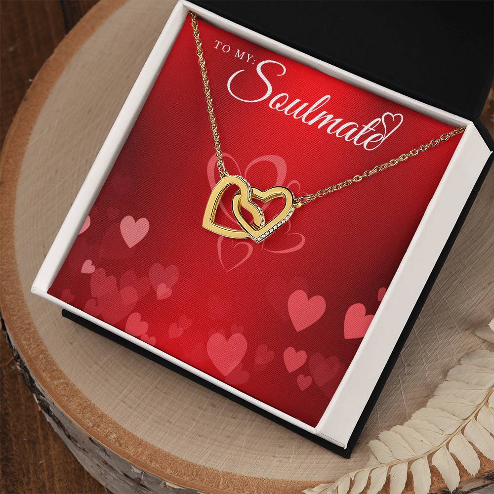 To My Soulmate Lux Necklace Gift Set Interlocking Hearts Necklace