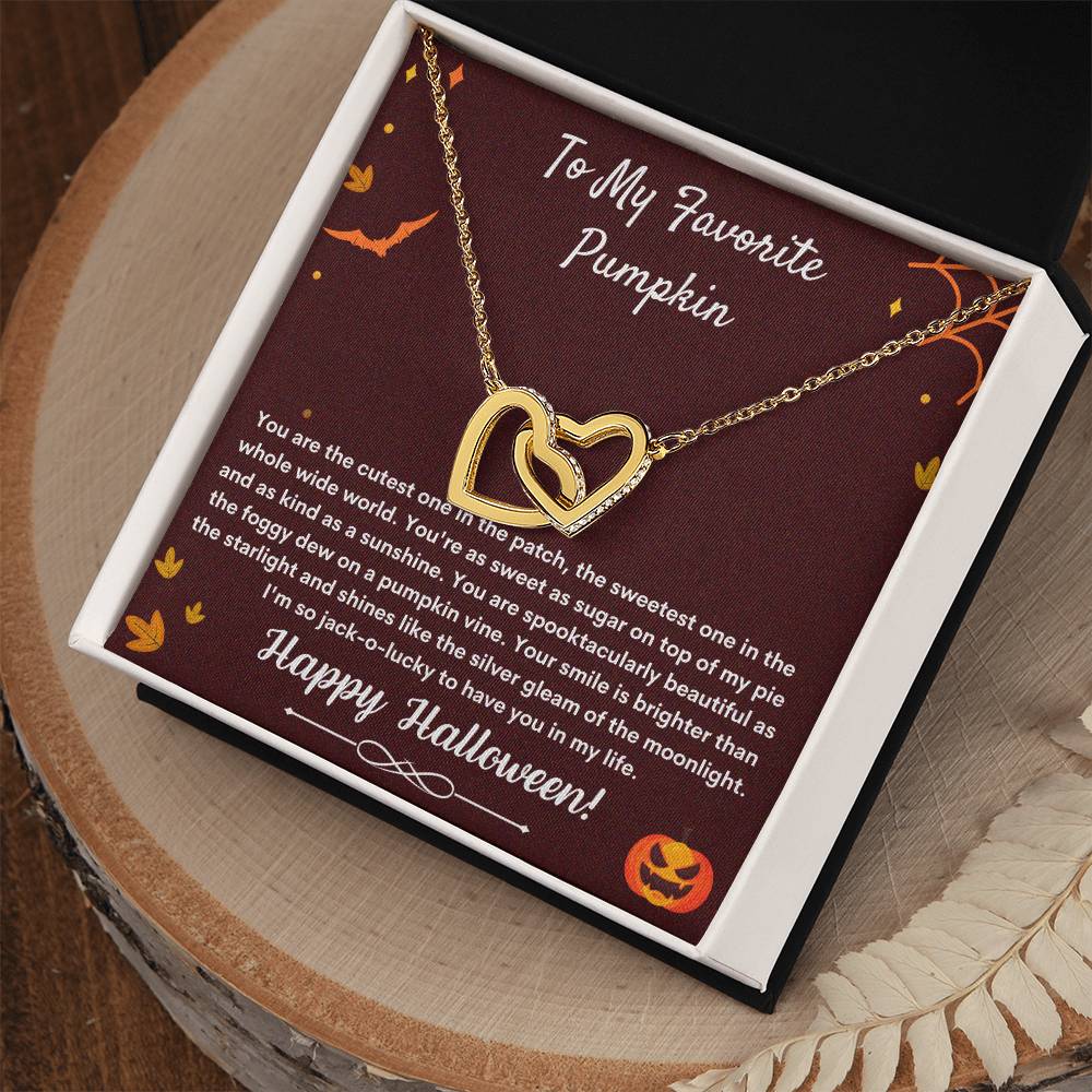 To My Favorite Pumpkin - Happy Halloween - Necklace Interlocking Hearts Necklace