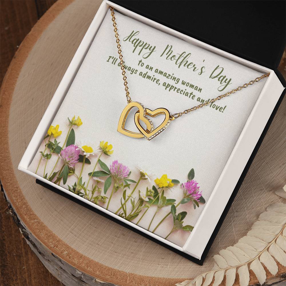 Mother'S Day Two Hearts Sp008 Interlocking Hearts Necklace