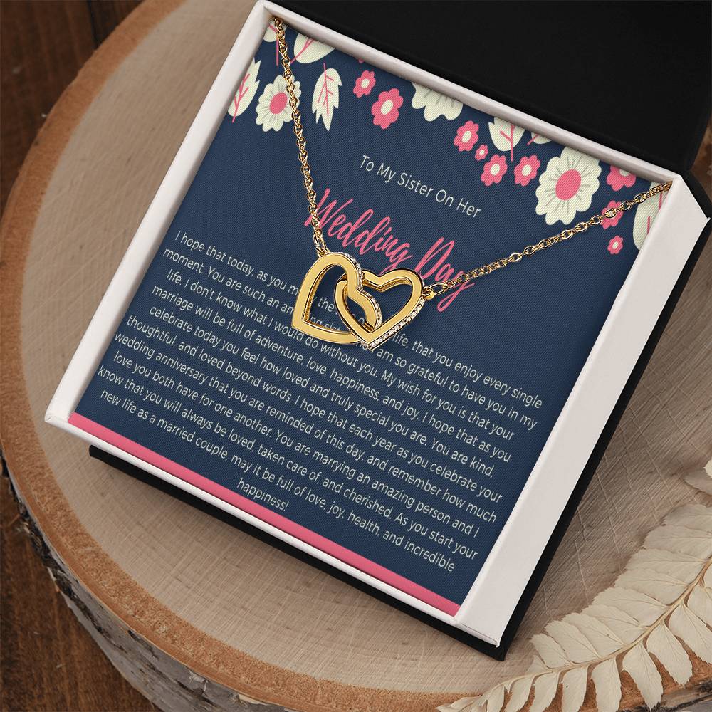 Sister Wedding Day Gift To Bride From Sister Necklace Sister To Bride Gift Bride Jewelry Gift From Sister Interlocking Hearts Necklace