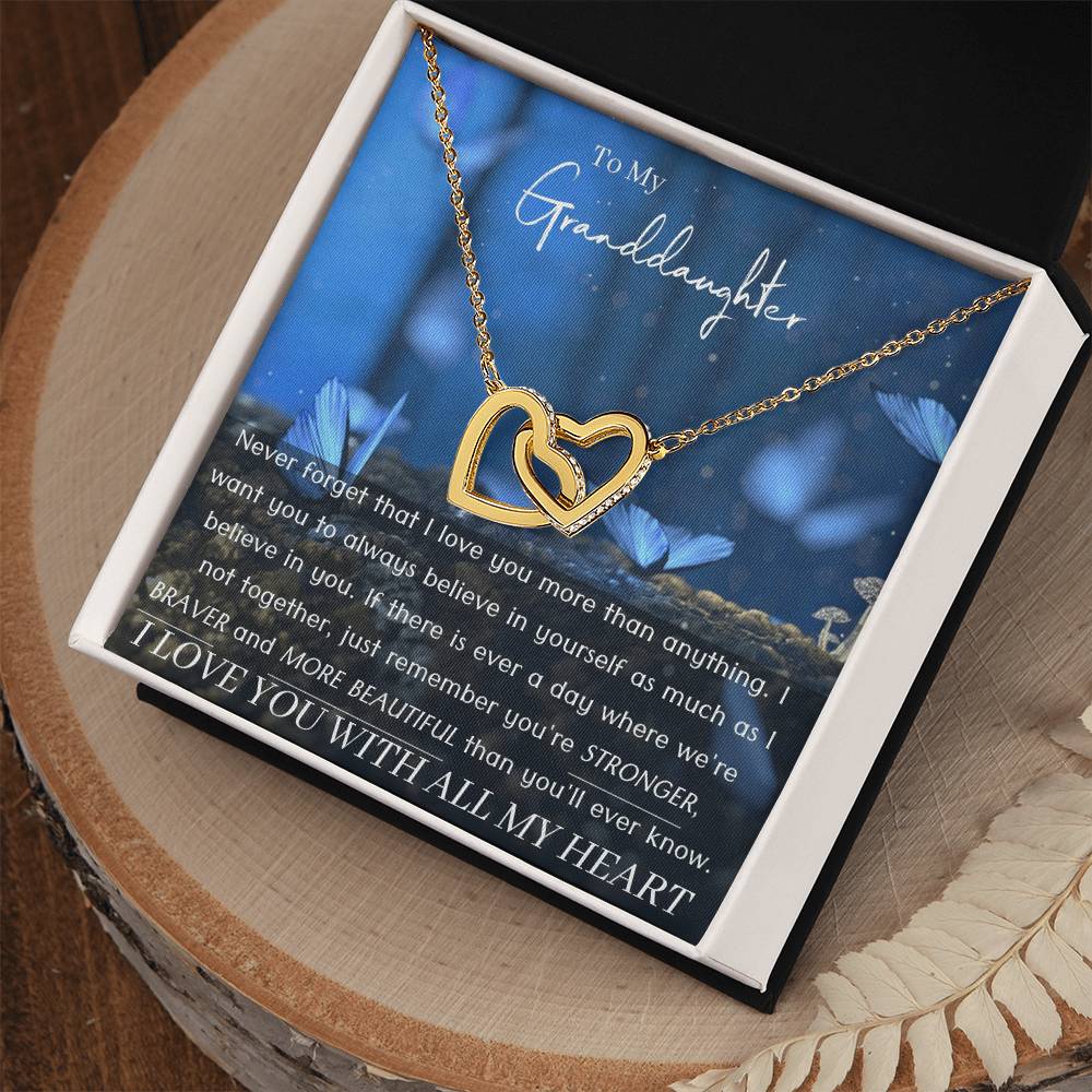 Granddaughter Necklace - Give The Gift She''Ll Always Remember Interlocking Hearts Necklace