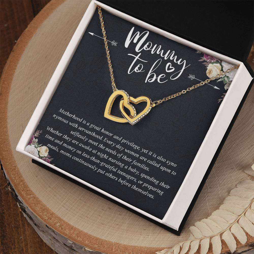 Mommy To Be Mother'S Day Mommy To Be Gift Pregnant Necklace Interlocking Hearts Necklace