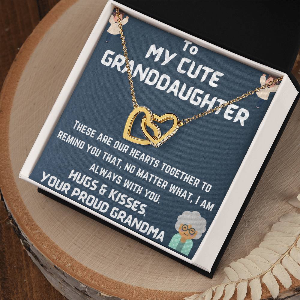 To My Granddaughter Interlocking Hearts Necklace