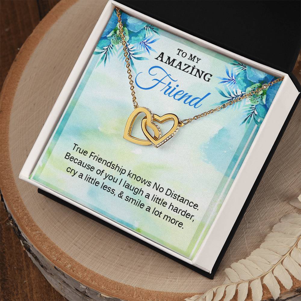 Gift For True Friend - Interlock Heart Necklace Interlocking Hearts Necklace
