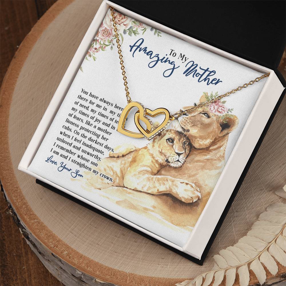 To My Amazing Mother - You Have Always Been There - From Son Necklace Interlocking Hearts Necklace