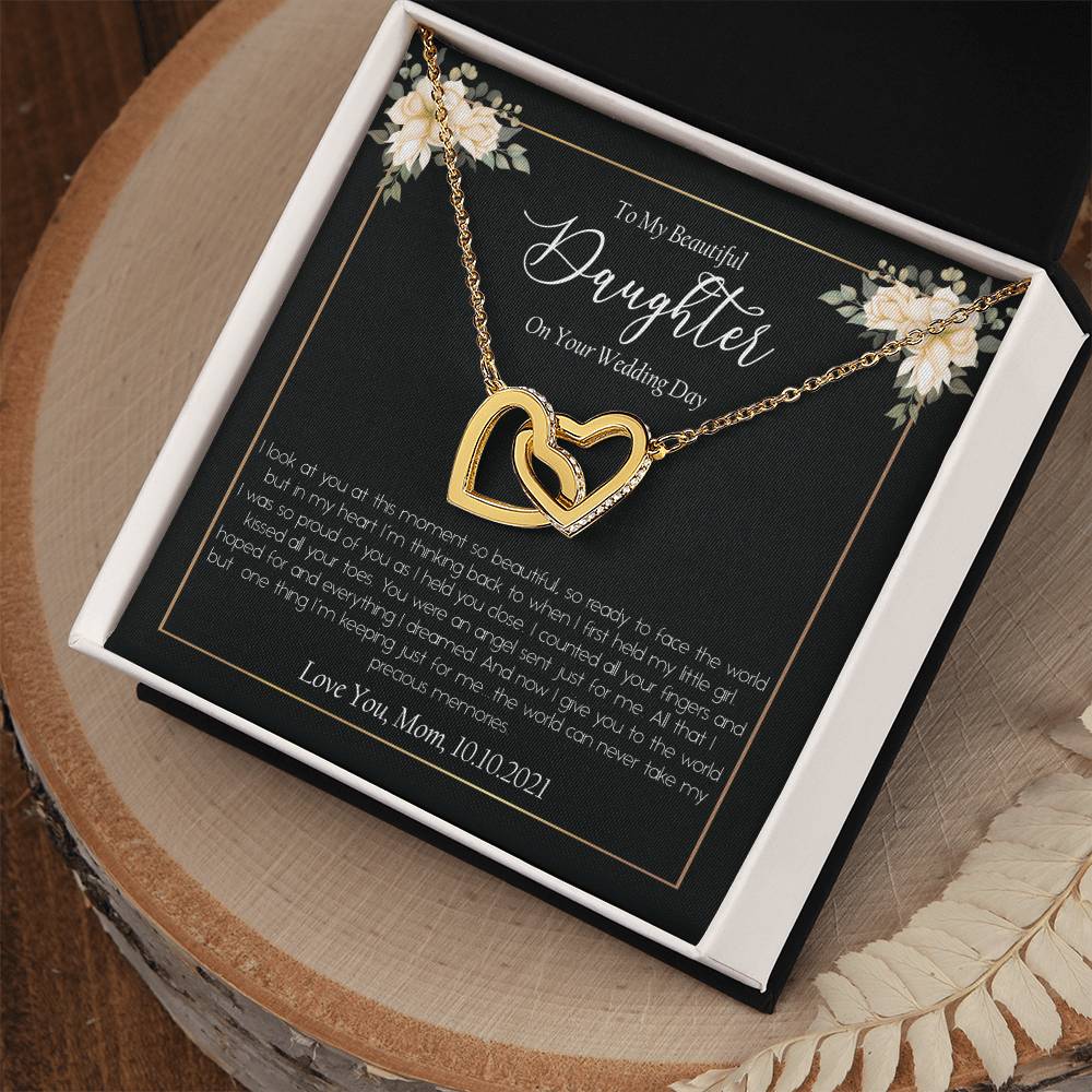 Daugther Wedding Day Interlocking Hearts Necklace