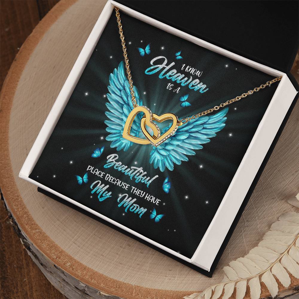 Gift For Mom - Heaven Have My Beautiful Mom - The Interlocking Heart Necklace Interlocking Hearts Necklace
