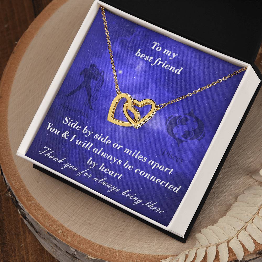 Aquarius To Pisces Best Friend Interlocked Hearts Necklace Interlocking Hearts Necklace