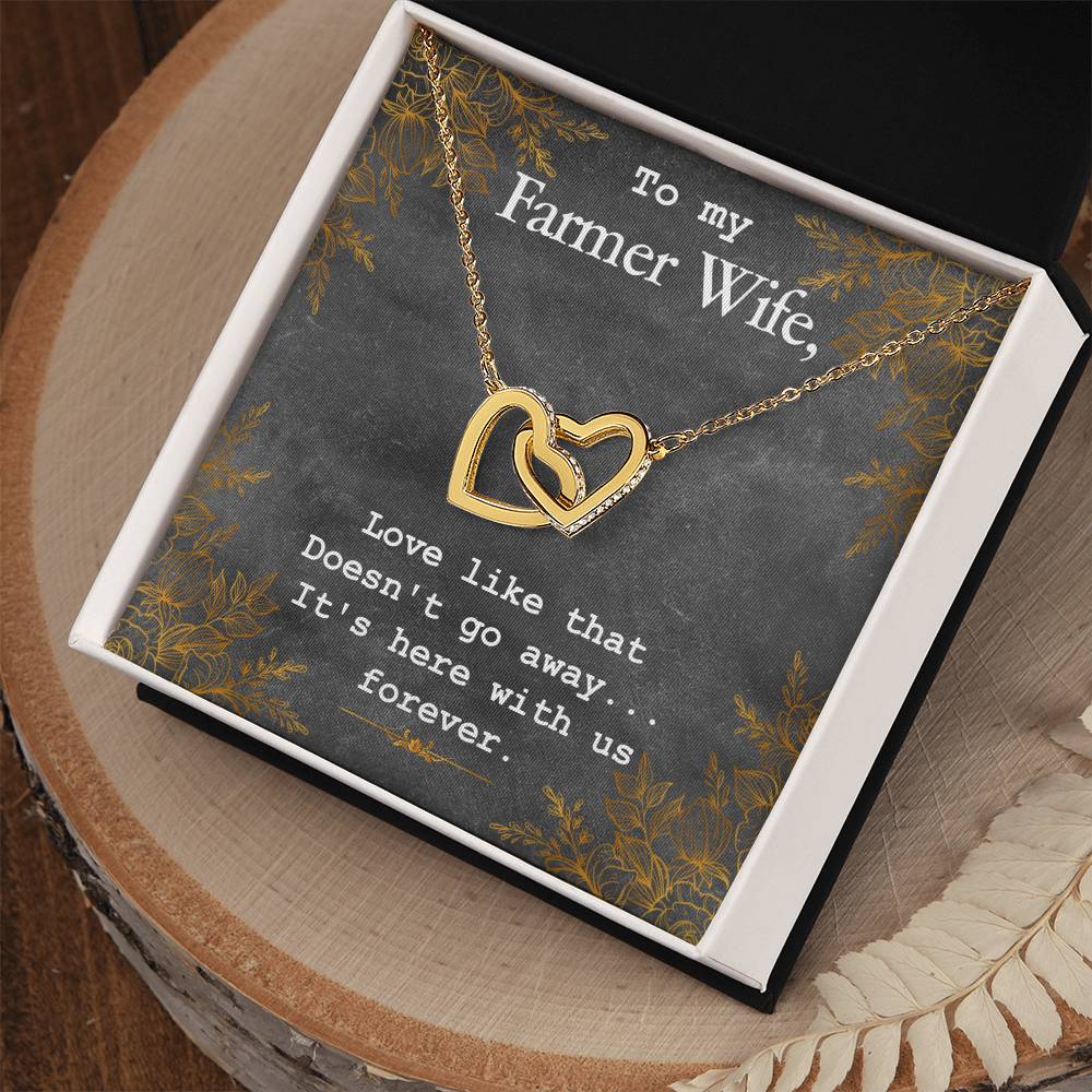 To My Farmer Wife Necklace Interlocking Hearts Necklace