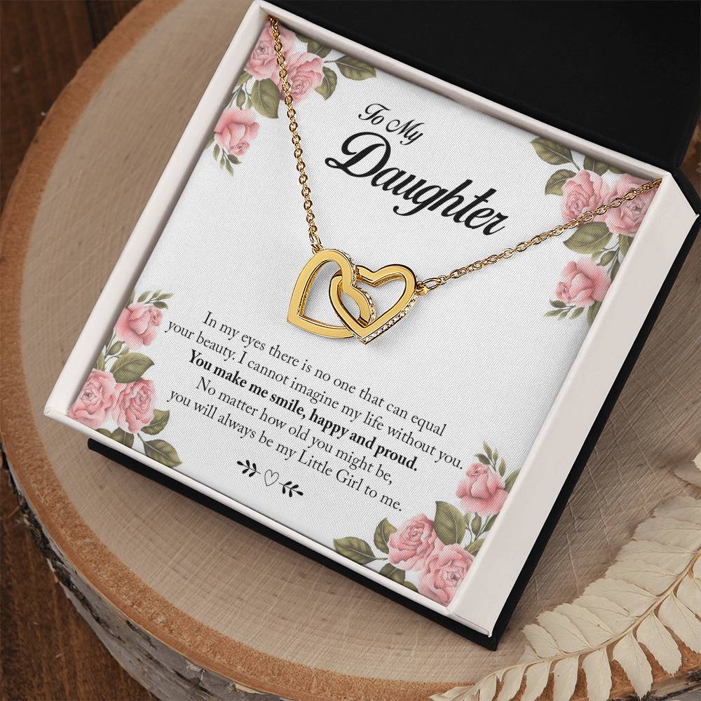 You Will Always Be My Little Girl Interlocking Hearts Necklace