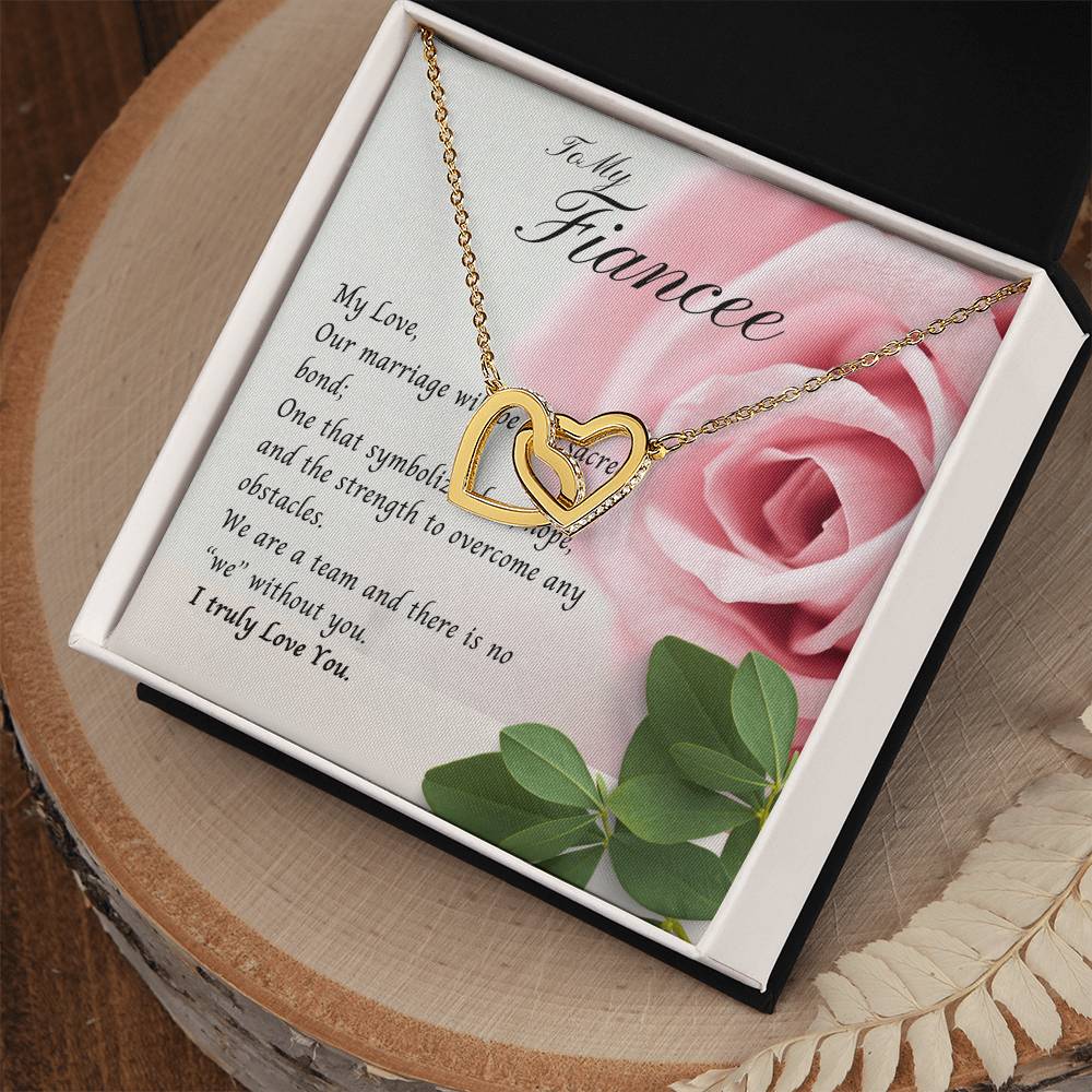 To My Fiancee Necklace Interlock Hearts Promise Gift Birthday Gift Wedding Gift Christmas Gift Interlocking Hearts Necklace