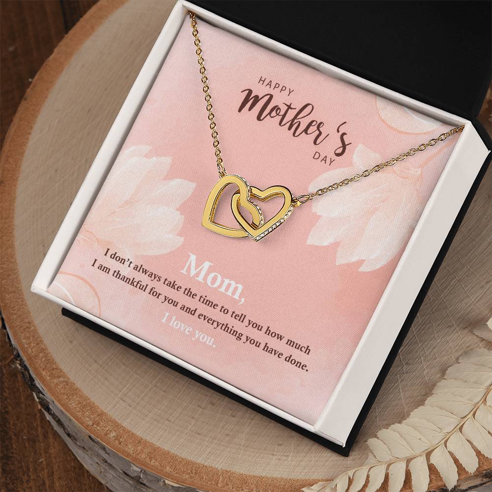 Mother'S Day - Double Hearts Necklace Interlocking Hearts Necklace