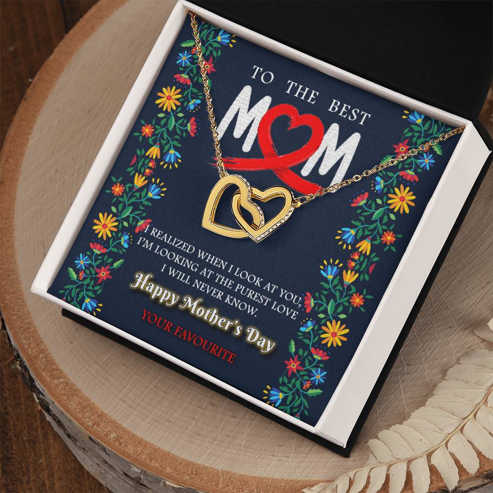 To My Mom Purest Love Love You Always Interlocking Hearts Necklace