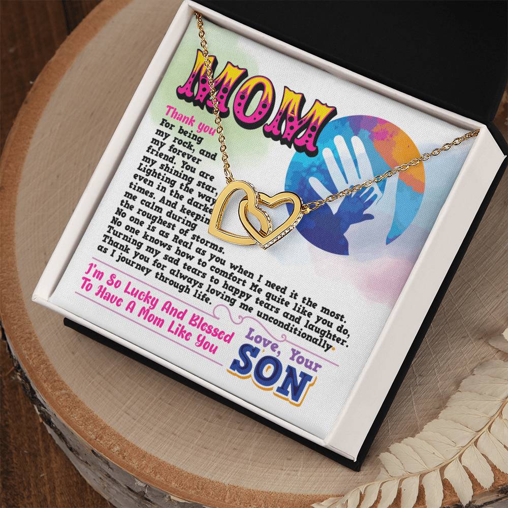 Gift For Mom- Interlocking Heart Necklace Interlocking Hearts Necklace