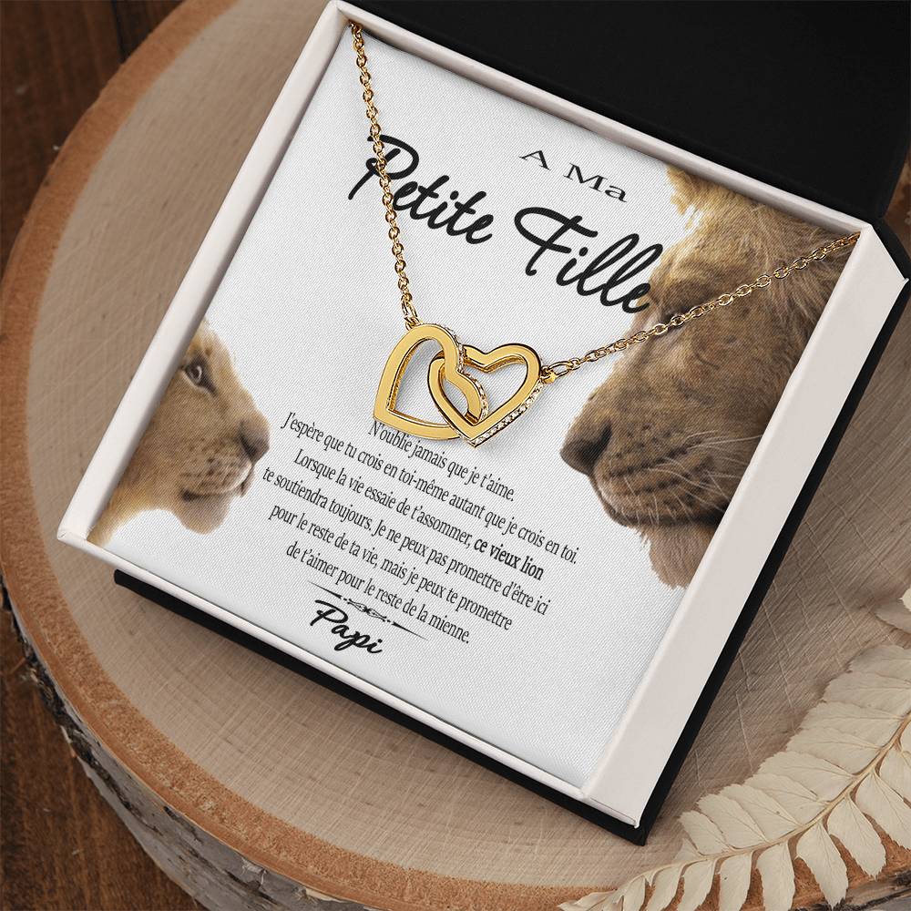 A Ma Petite Fille - Ce Vieux Lion Te Soutiendra Toujours - Achetez Aujourd'Hui Et Économisez 20% Interlocking Hearts Necklace