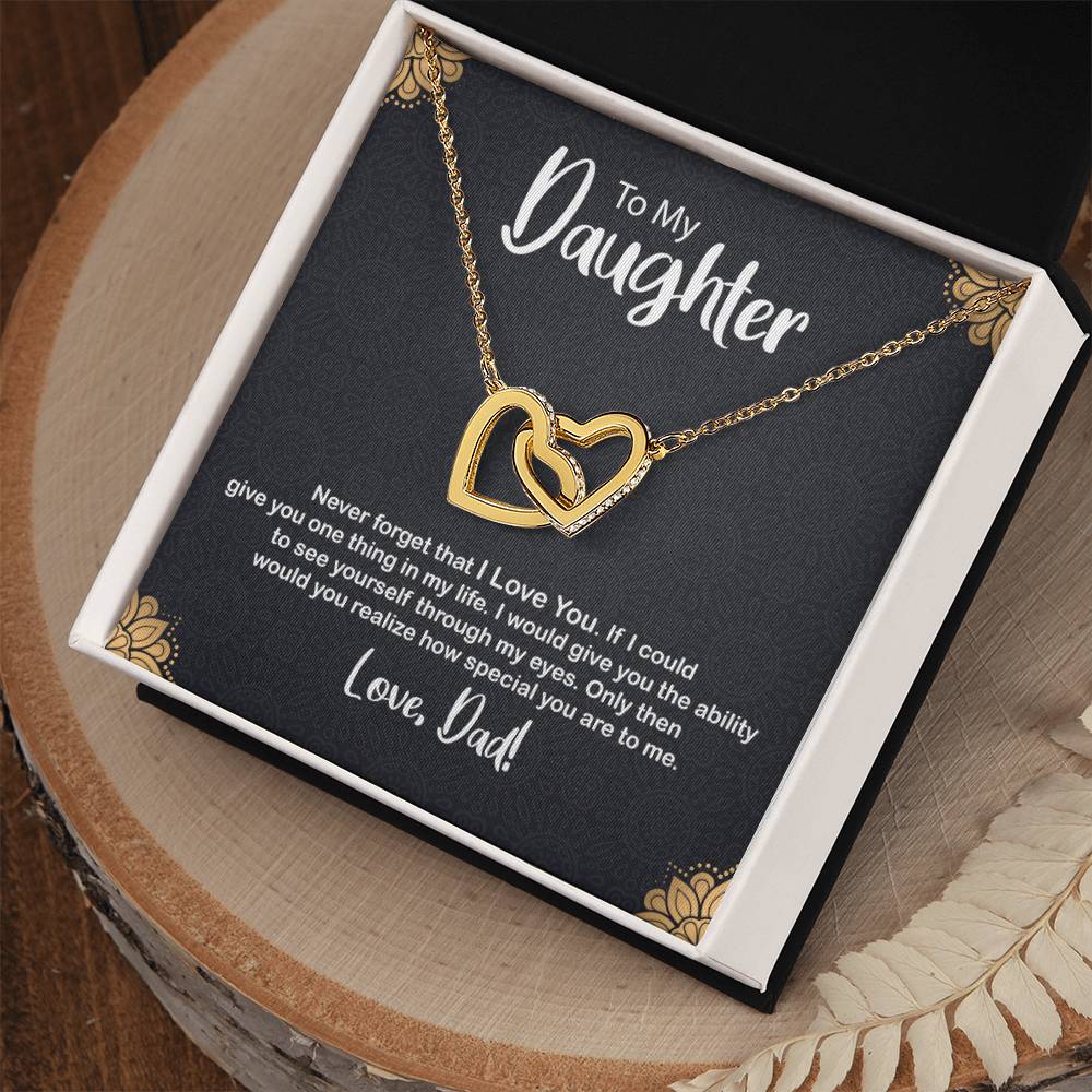 To My Daughter Gift Box Interlocking Hearts Necklace
