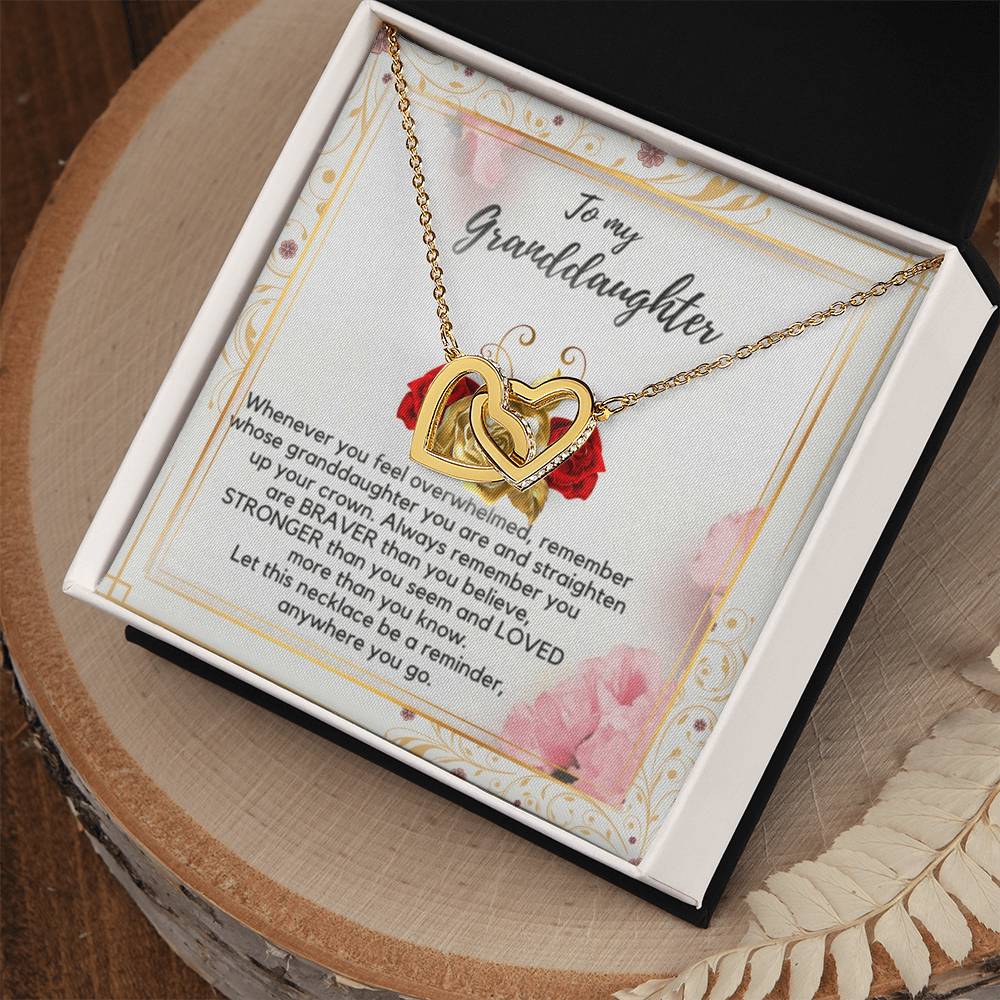 To My Granddaughter Necklace Interlocking Hearts Necklace