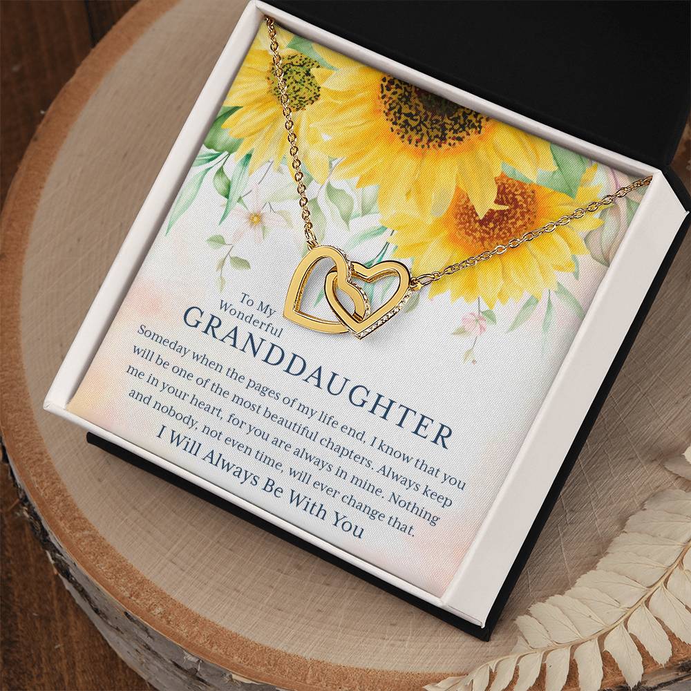 To My Wonderful Granddaughter – I Always Be With You – Necklace ?? Interlocking Hearts Necklace