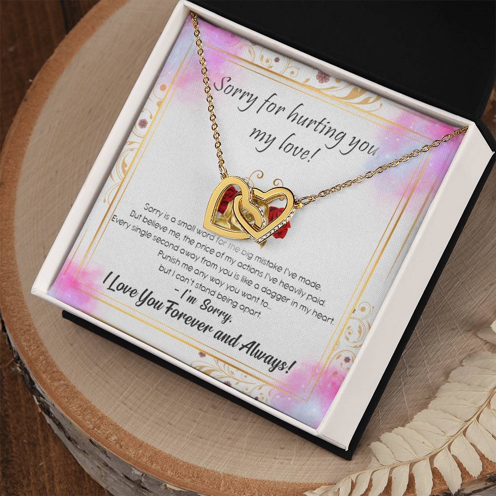 Sorry For Hurting You My Love Interlocking Hearts Necklace