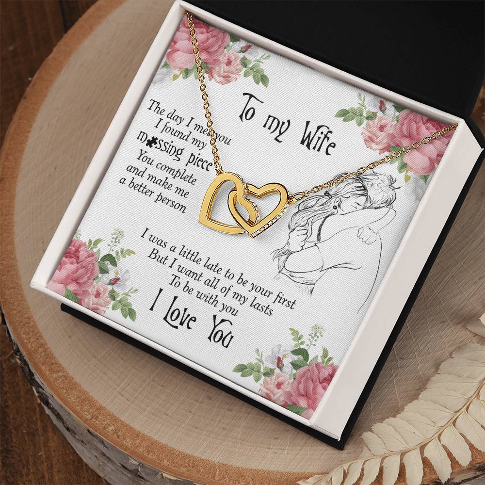 Perfect Gift For Wife Interlocking Hearts Necklace