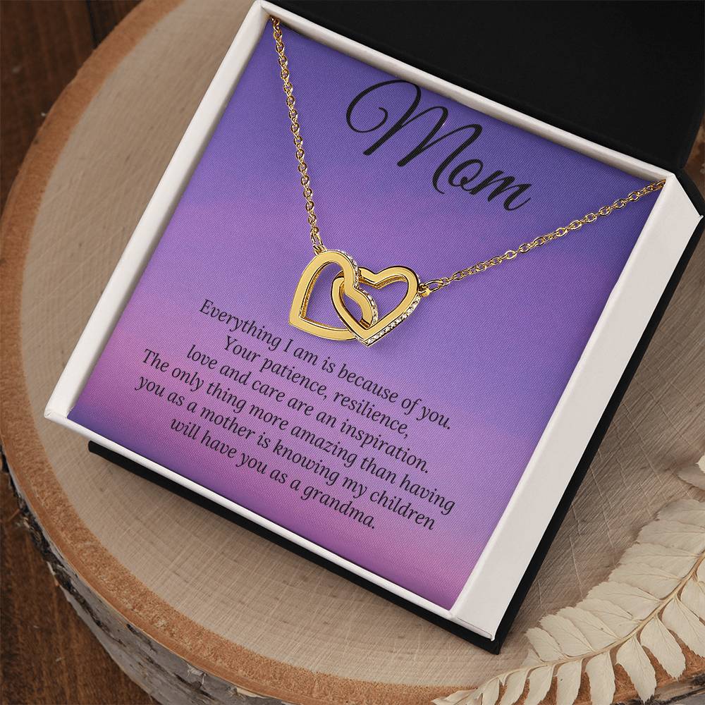 My Children Have You As A Grandma Two Heart Interlocking Hearts Necklace