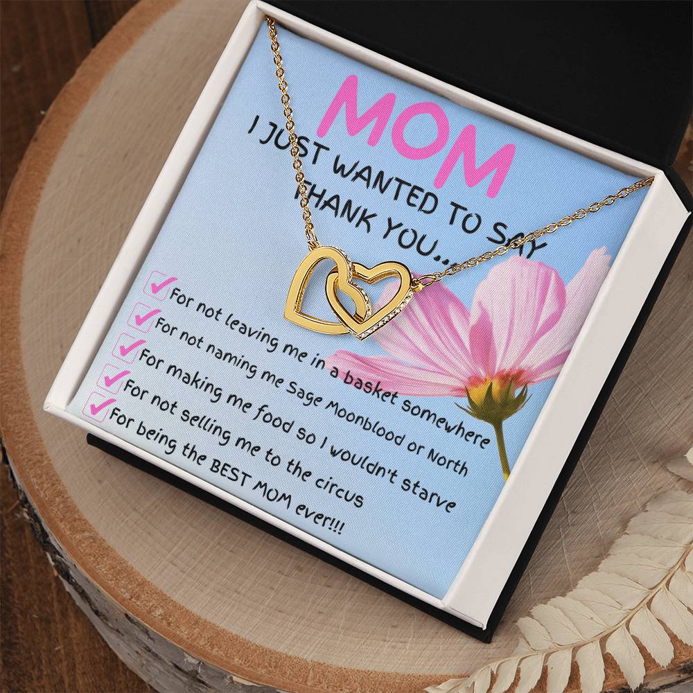 To My Mom - Interlocking Hearts Necklace