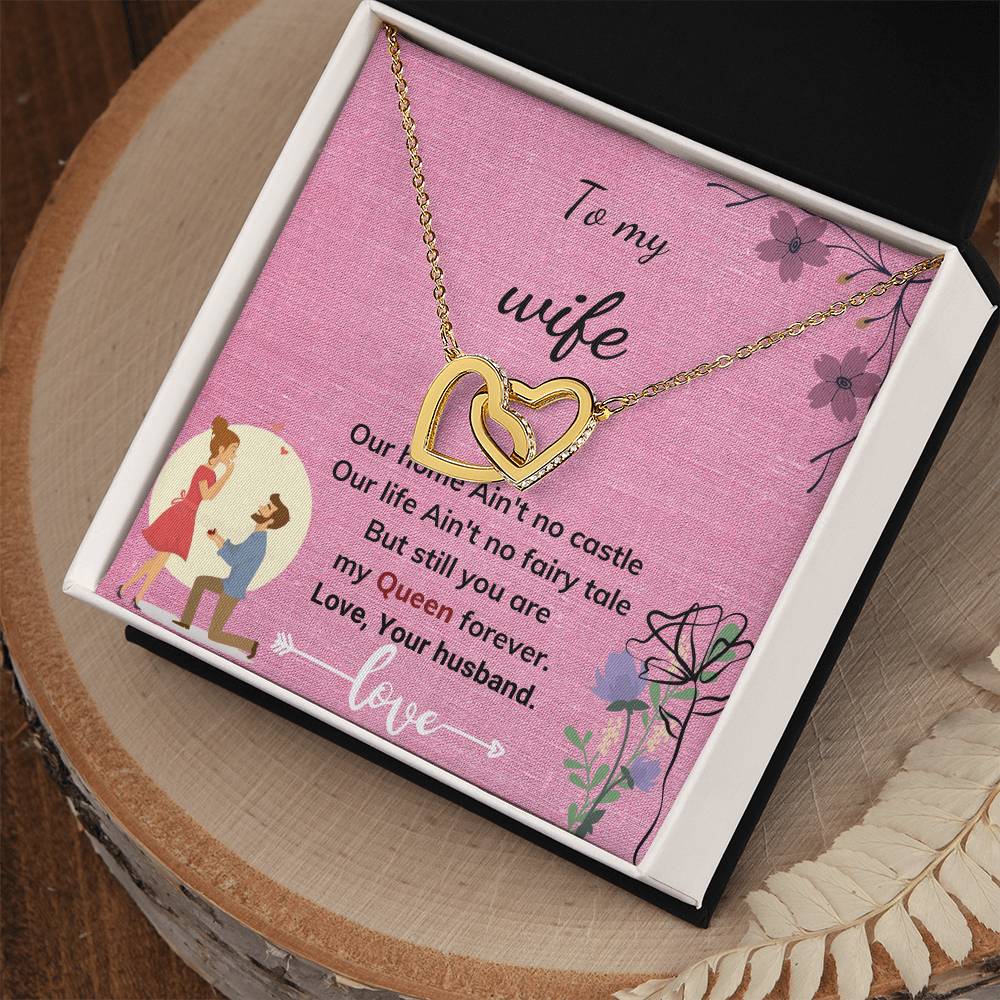 Gift To My Wife Interlocking Hearts Necklace