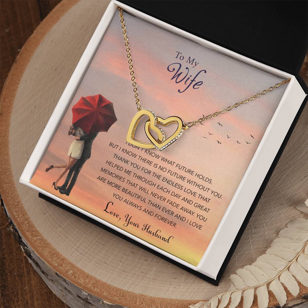 Gift For My Wife Interlocking Hearts Necklace