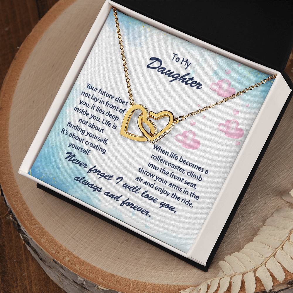 My Daughter Enjoy The Ride Necklace Interlocking Hearts Necklace