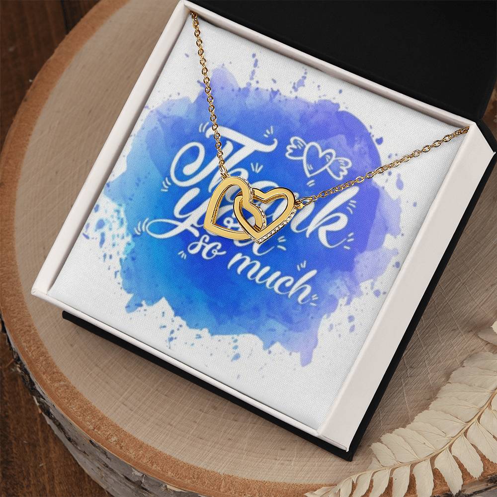 Thank You Interlocking Hearts Necklace