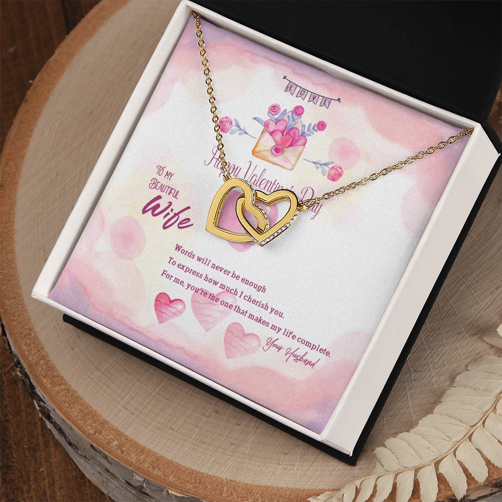 Interlocking Hearts To Beautiful Wife - D2 Interlocking Hearts Necklace