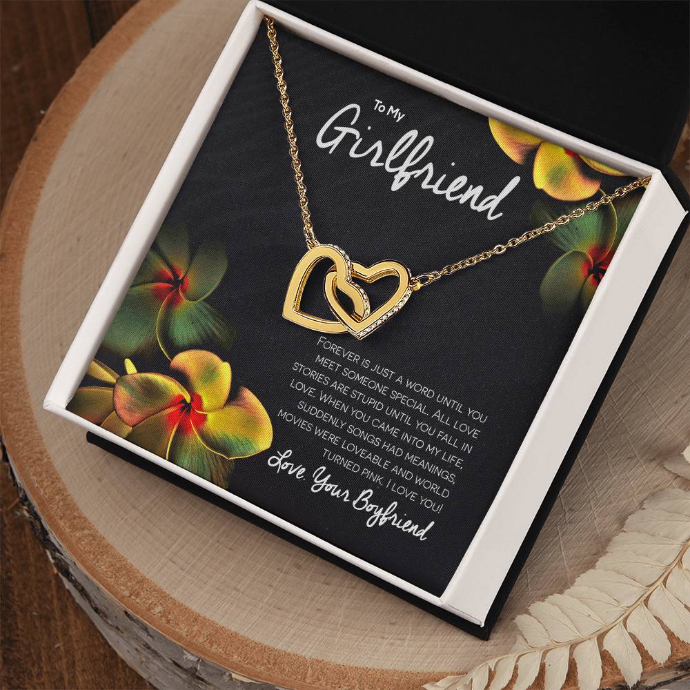 Girlfriend Interlocking Hearts Romantic Necklace Gift For Valentine'S Day Interlocking Hearts Necklace