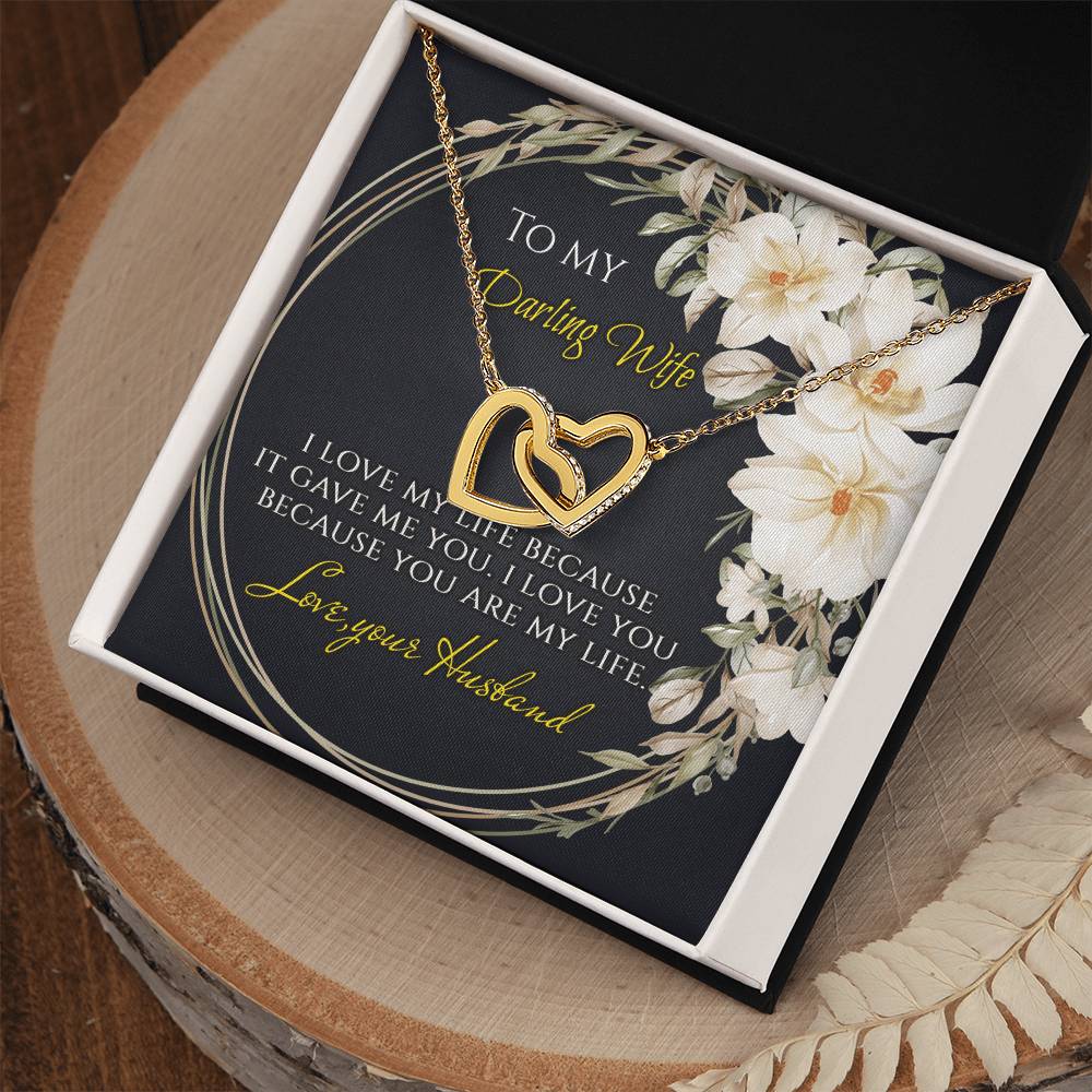 To My Darling Wife - Interlocking Hearts Interlocking Hearts Necklace