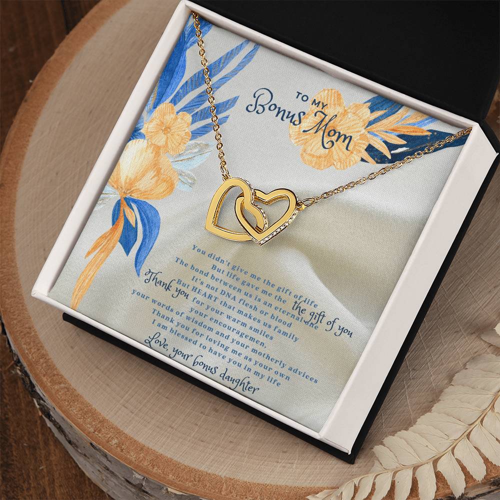 To Bonus Mom Interlock Heart Necklace Interlocking Hearts Necklace
