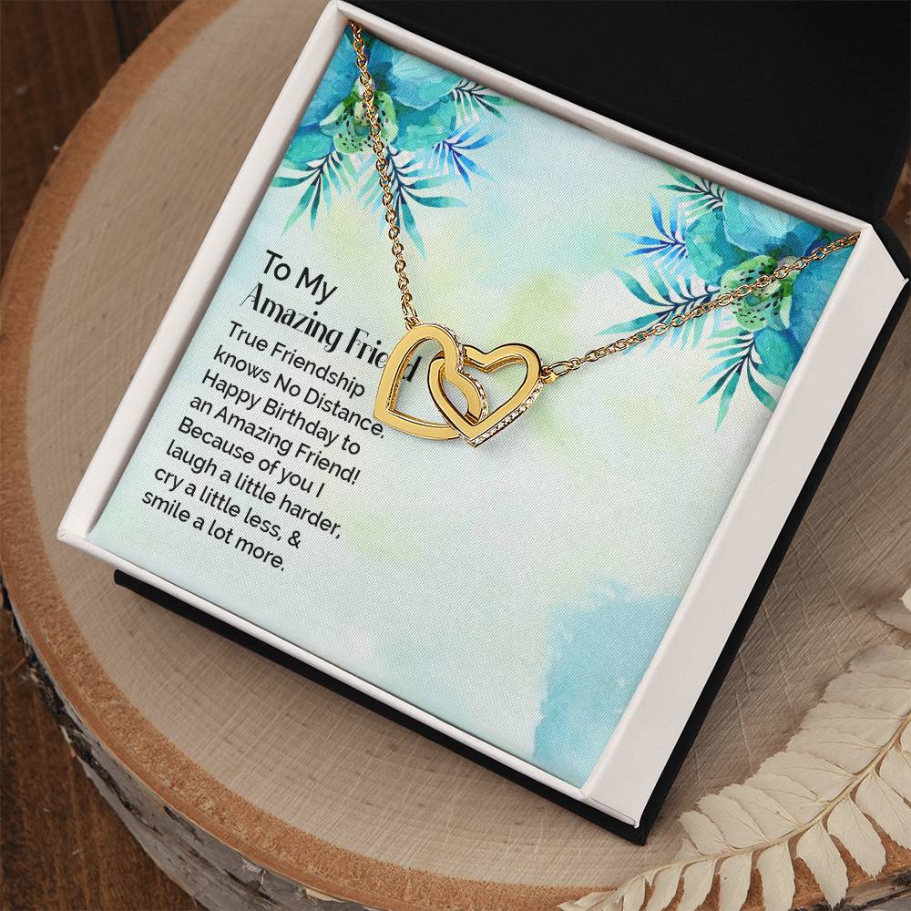 To My Amazing Friend - Interlocking Hearts Necklace