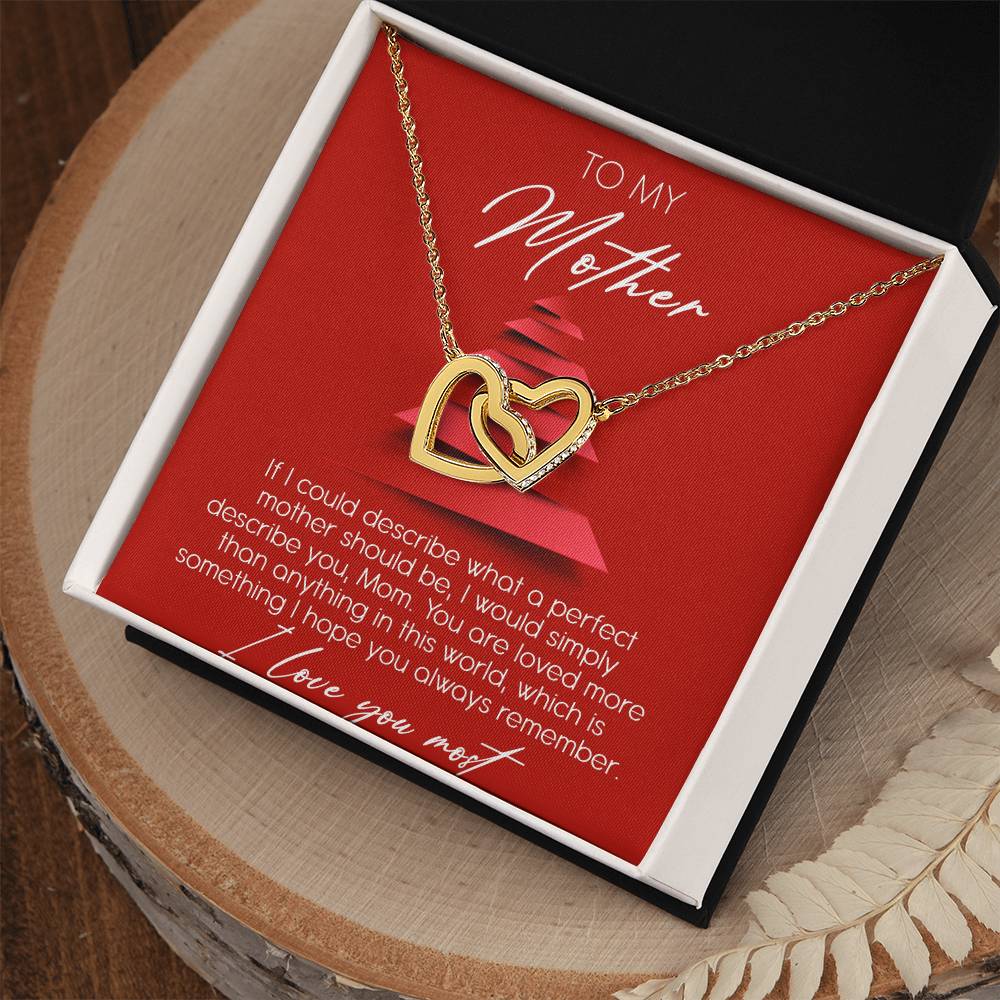 To My Mother Interlocking Hearts Necklace Message Card