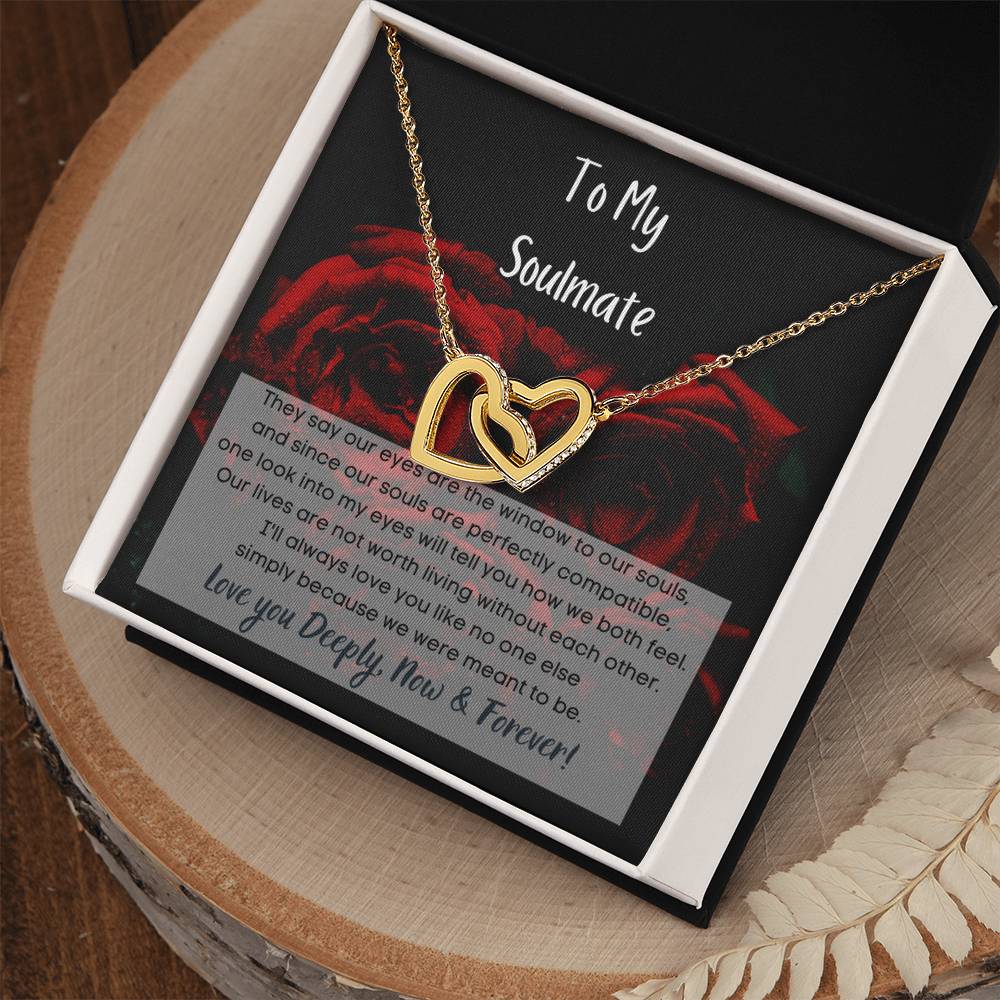 To My Soulmate Interlocking Hearts Necklace