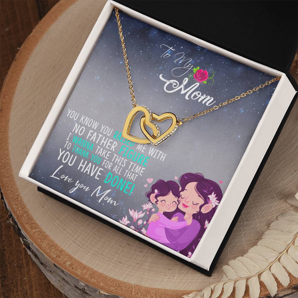 Single Mom Two Hearts Necklace Interlocking Hearts Necklace