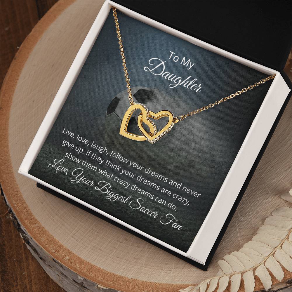 Live Love Laugh Necklace Interlocking Hearts Necklace
