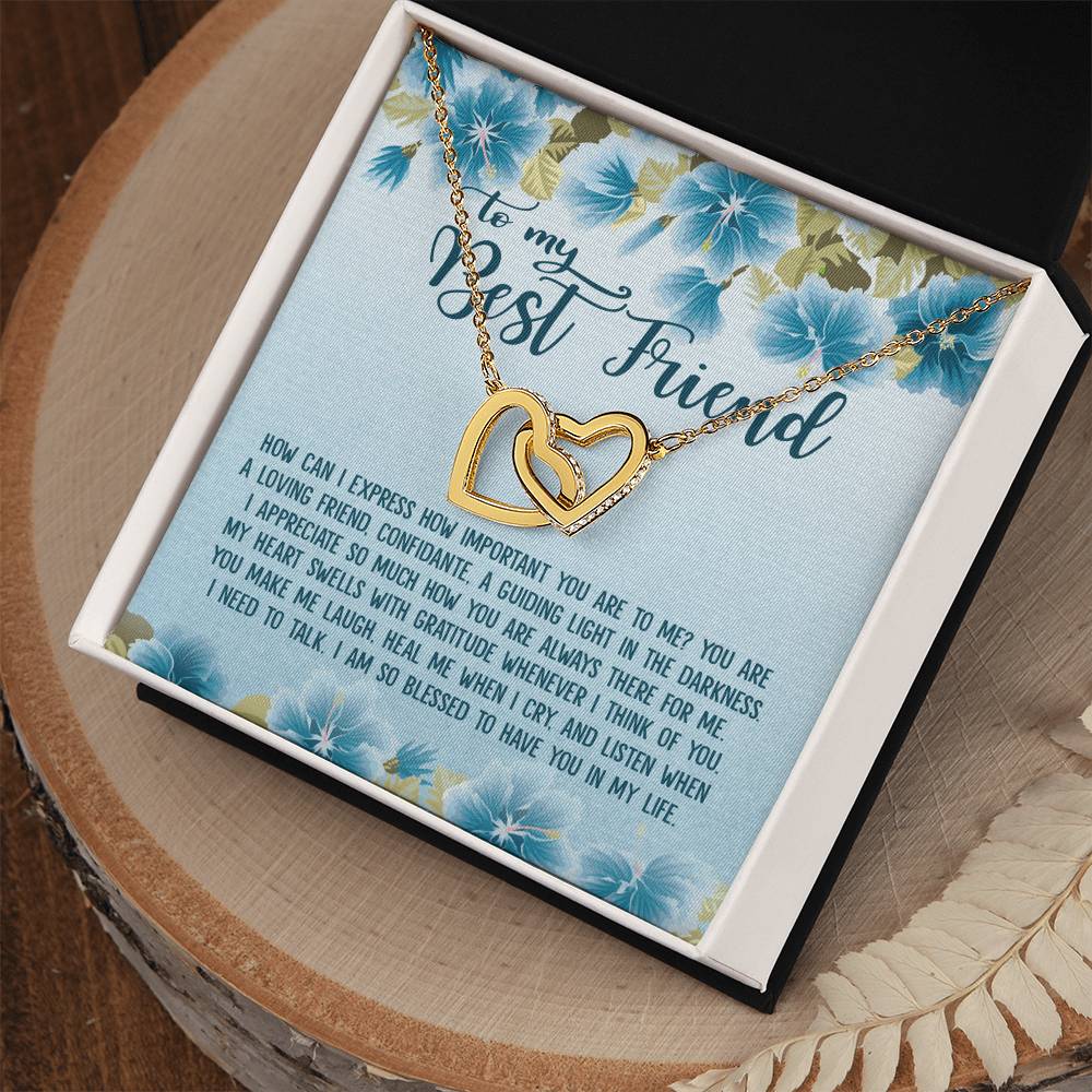 To My Best Friend Gift - Interlocking Heart Necklace Interlocking Hearts Necklace