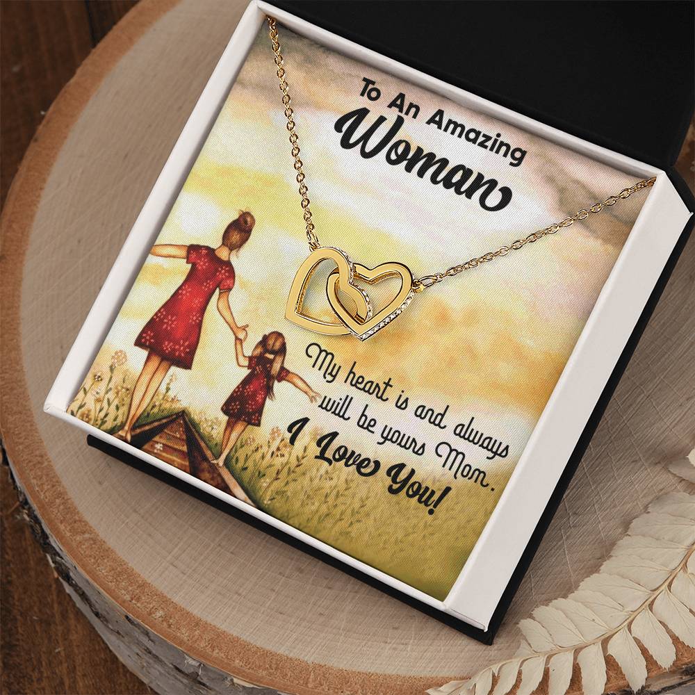 To An Amazing Woman Interlocking Hearts Necklace