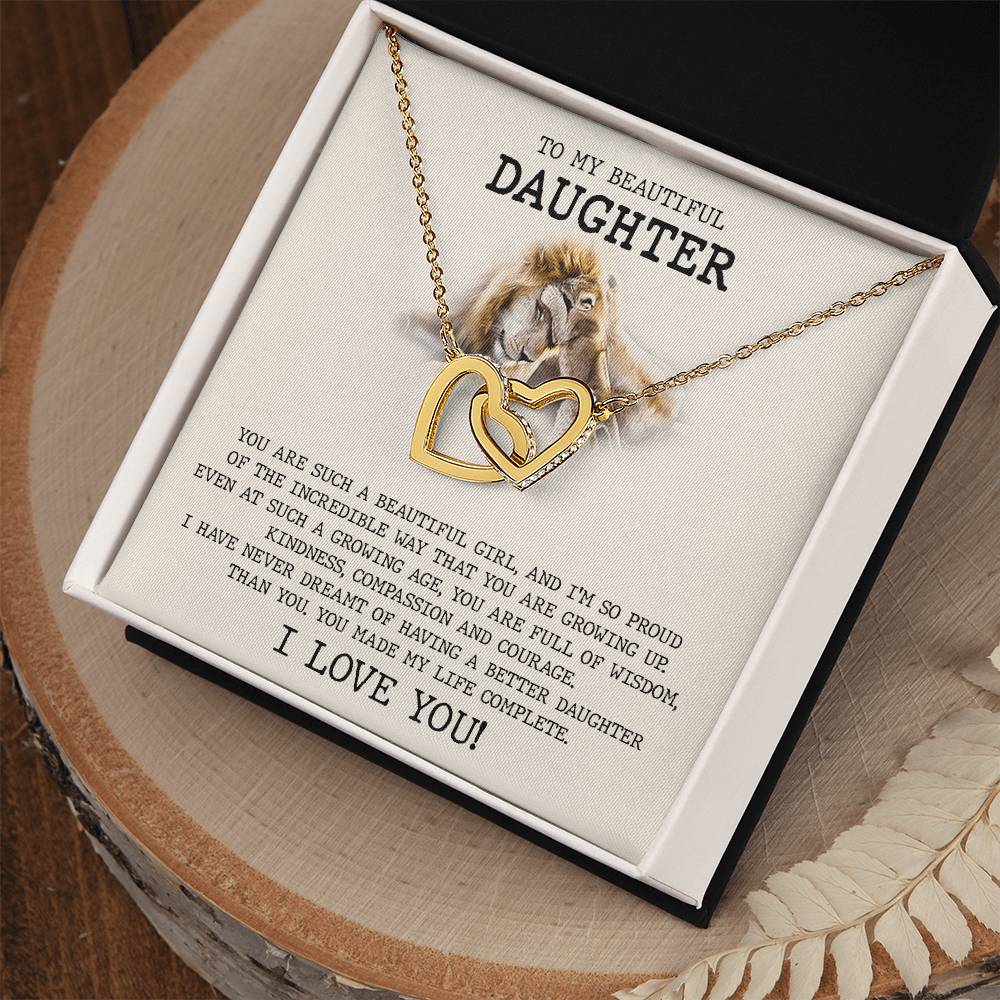 You Are Full Of Wisdom Kindness - To Daughter Interlocking Hearts Necklace