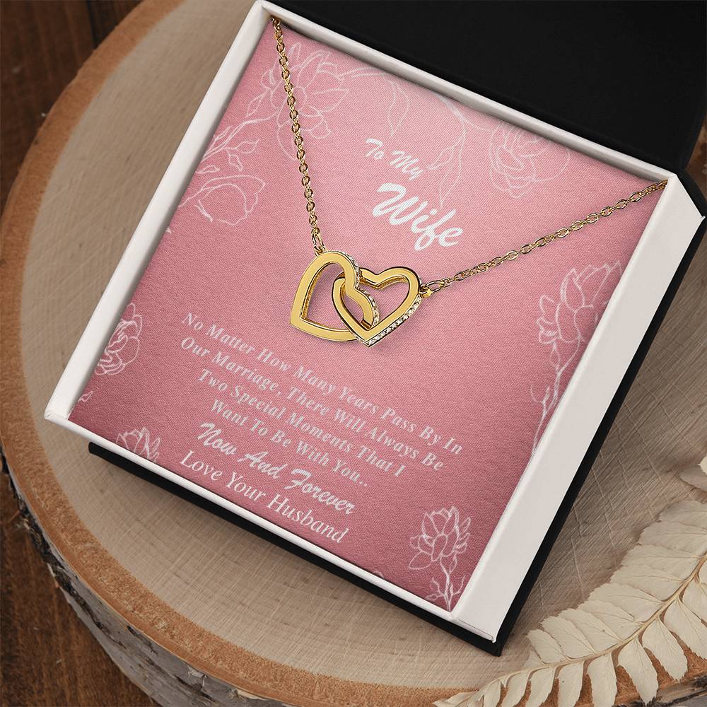To My Wife Interlocking Hearts Necklace
