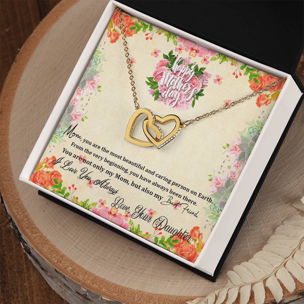 Happy Mother'S Day From Daughter Intertwined Hearts Necklace Interlocking Hearts Necklace